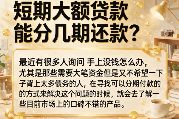 短期大额贷款能分几期还款?实测这几个渠道分期灵活