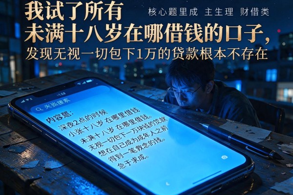 我试了所有未满十八岁在哪借钱的口子，发现无视一切包下1万的贷款根本不存在