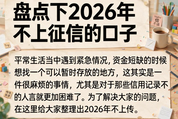 盘点下2026年不上征信的口子，这几个渠道审核宽松
