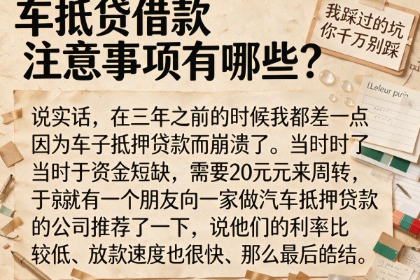 车抵贷借款注意事项有哪些？我踩过的坑你千万别踩