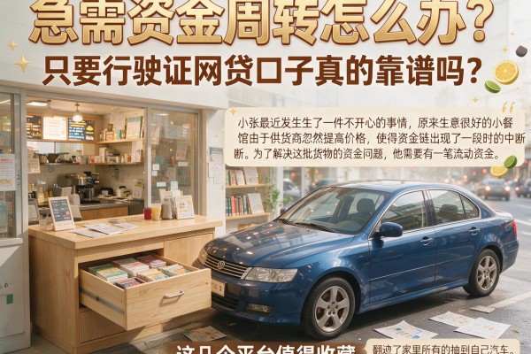 急需资金周转怎么办？只要行驶证网贷口子真的靠谱吗？这几个平台值得收藏