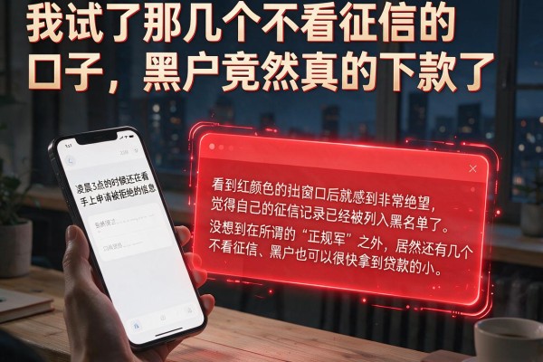 我试了那几个不看征信的口子，黑户竟然真的下款了