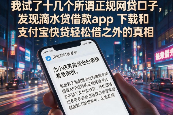 我试了十几个所谓正规网贷口子，发现滴水贷借款app下载和支付宝快贷轻松借之外的真相