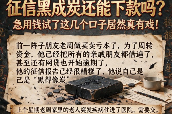征信黑成炭还能下款吗?急用钱试了这几个口子居然真有戏!