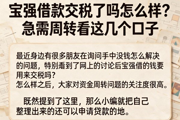 宝强借款交税了吗怎么样？急需周转看这几个口子