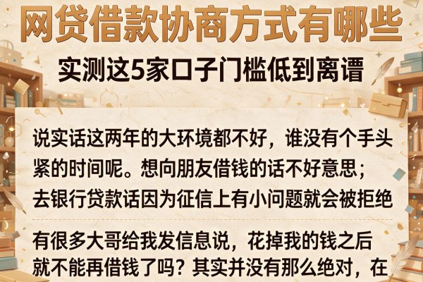 网贷借款协商方式有哪些，实测这5家口子门槛低到离谱