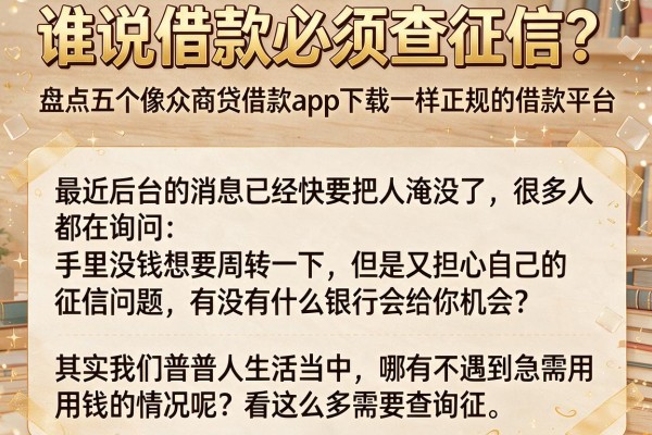 谁说借款必须查征信？盘点五个像众商贷借款app下载一样正规的借款平台