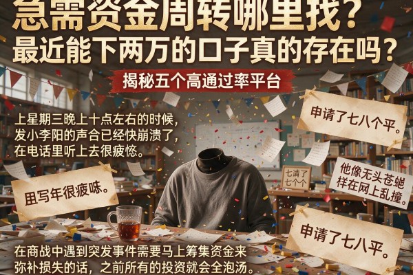 急需资金周转哪里找？最近能下两万的口子真的存在吗？揭秘五个高通过率平台