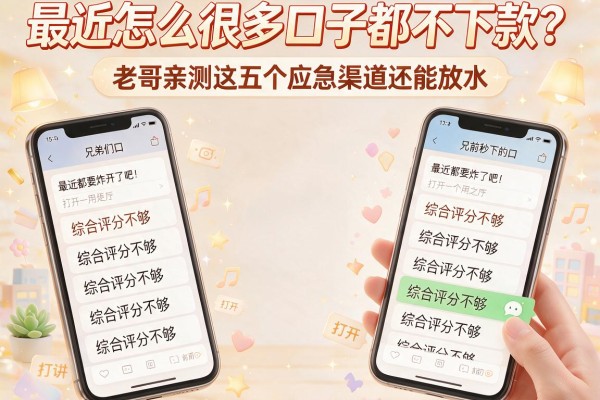 最近怎么很多口子都不下款?老哥亲测这五个应急渠道还能放水