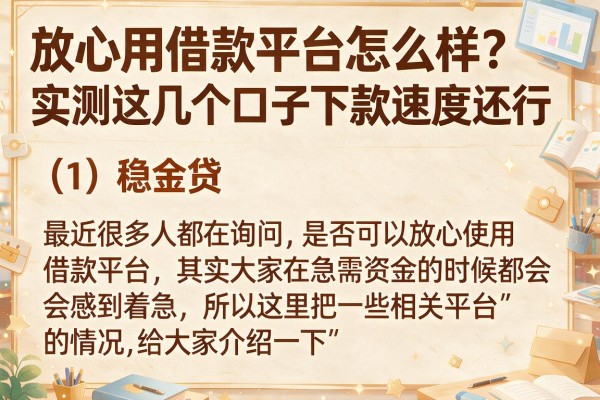 放心用借款平台怎么样？实测这几个口子下款速度还行