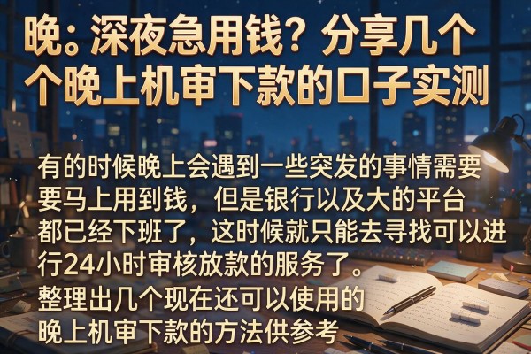 深夜急用钱？分享几个晚上机审下款的口子实测