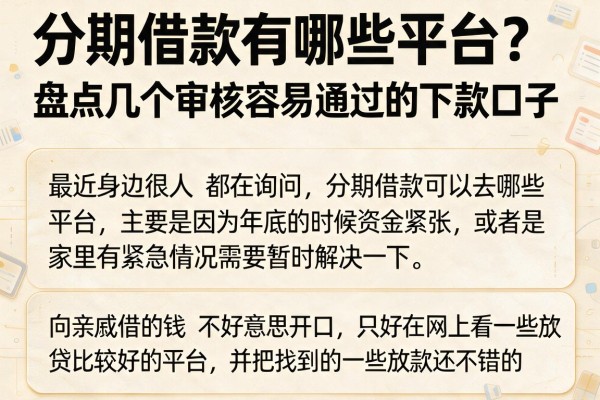 分期借款有哪些平台？盘点几个审核容易通过的下款口子