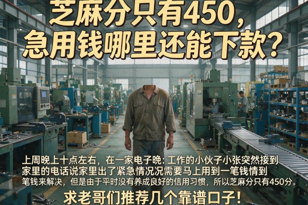 芝麻分只有450，急用钱哪里还能下款？求老哥们推荐几个靠谱口子！
