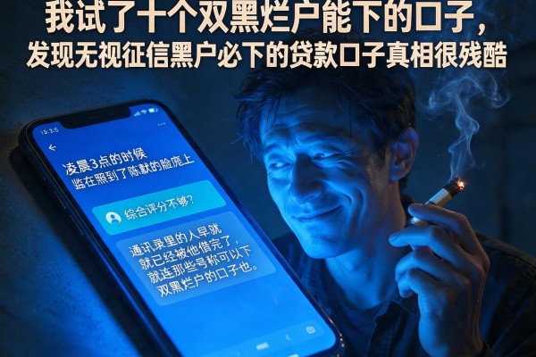 我试了十个双黑烂户能下的口子，发现无视征信黑户必下的贷款口子真相很残酷