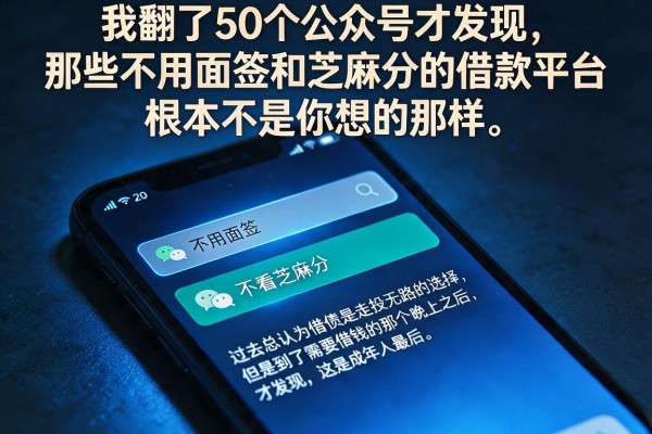 我翻了50个公众号才发现，那些不用面签和芝麻分的借款平台，根本不是你想的那样