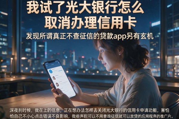 我试了光大银行怎么取消办理信用卡，发现所谓真正不查征信的贷款app另有玄机