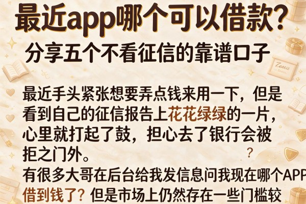 最近app哪个可以借款？分享五个不看征信的靠谱口子