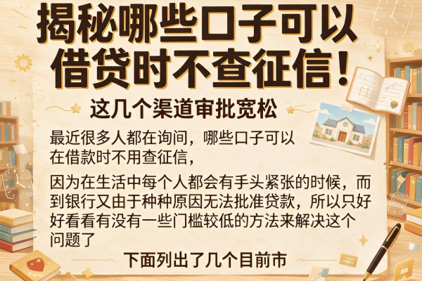 揭秘哪些口子可以借贷时不查征信，这几个渠道审批宽松
