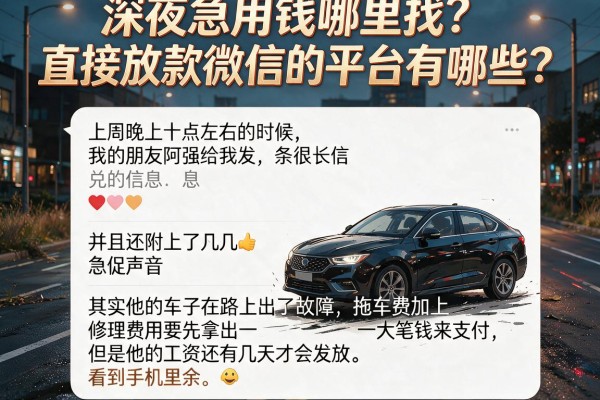 深夜急用钱哪里找？直接放款微信的平台有哪些？这几个口子靠谱又快捷