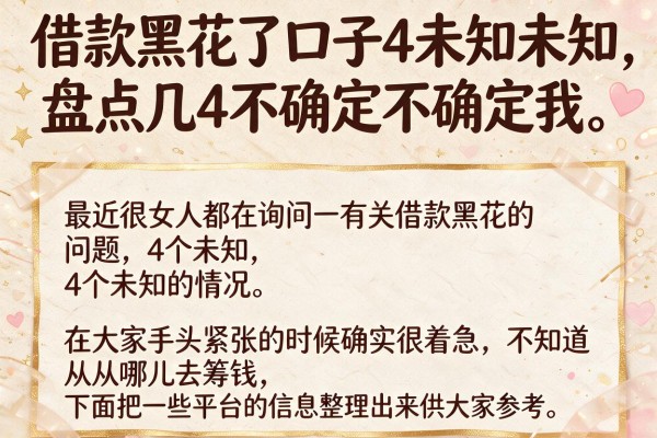 借款黑花了口子4未知未知，盘点几个下款案例