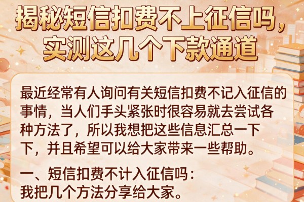 揭秘短信扣费不上征信吗，实测这几个下款通道