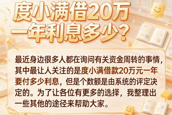 度小满借20万一年利息多少？盘点几款热门借款平台