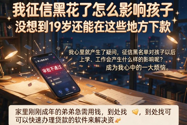 我征信黑花了怎么影响孩子，没想到19岁还能在这些地方下款