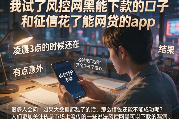 我试了风控网黑能下款的口子和征信花了能网贷的app，结果有点意外