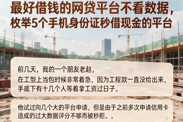 最好借钱的网贷平台不看数据，枚举5个手机身份证秒借现金的平台