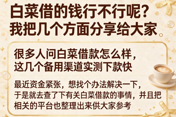 很多人问白菜借款怎么样，这几个备用渠道实测下款快