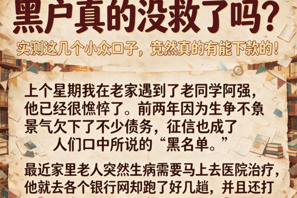 黑户真的没救了吗？实测这几个小众口子，竟然真的有能下款的！