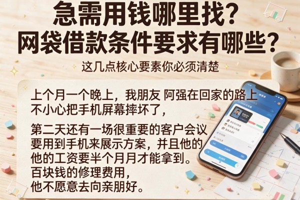 急需用钱哪里找？网袋借款条件要求有哪些？这几点核心要素你必须清楚