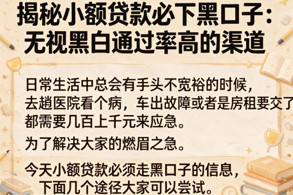 揭秘小额贷款必下黑口子：无视黑白通过率高的渠道