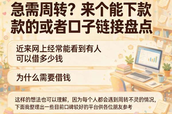 急需周转？来个能下款的或者口子链接盘点