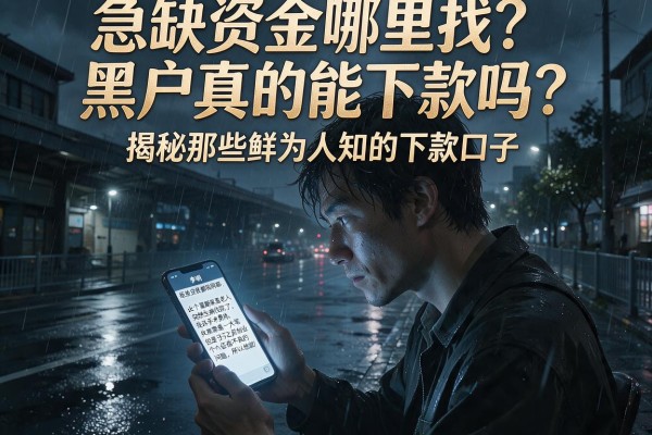 急缺资金哪里找？黑户真的能下款吗？揭秘那些鲜为人知的下款口子