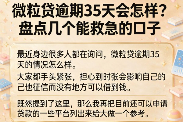 微粒贷逾期35天会怎样?盘点几个能救急的口子
