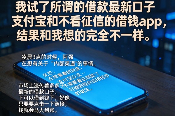 我试了所谓的借款最新口子支付宝和不看征信的借钱app，结果和我想的完全不一样
