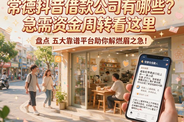 常德抖音借款公司有哪些？急需资金周转看这里，盘点五大靠谱平台助你解燃眉之急！