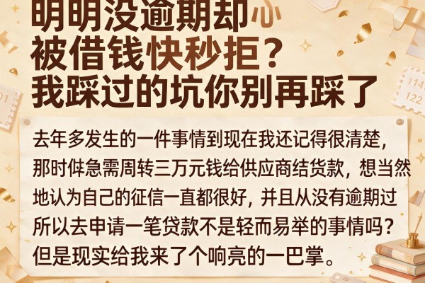明明没逾期却被借钱快秒拒？我踩过的坑你别再踩了