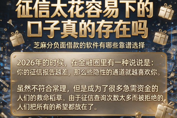 征信太花容易下的口子真的存在吗，芝麻分负面借款的软件有哪些靠谱选择