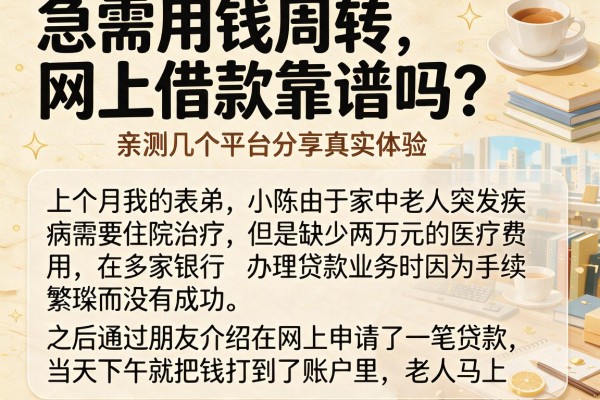 急需用钱周转，网上借款靠谱吗？亲测几个平台分享真实体验