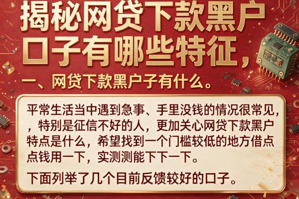 揭秘网贷下款黑户口子有哪些特征，分享几个实测能下的平台