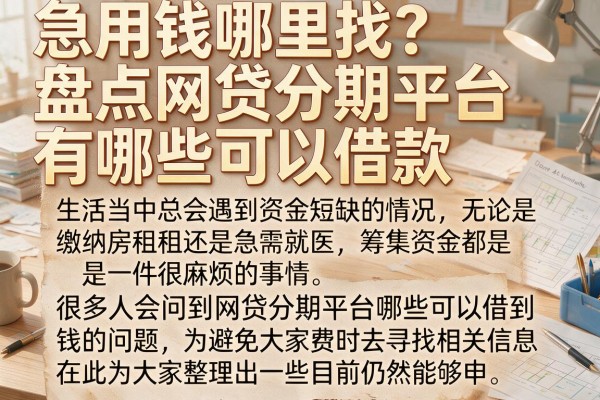 急用钱哪里找？盘点网贷分期平台有哪些可以借款