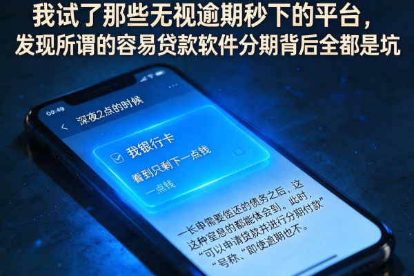 我试了那些无视逾期秒下的平台，发现所谓的容易贷款软件分期背后全是坑