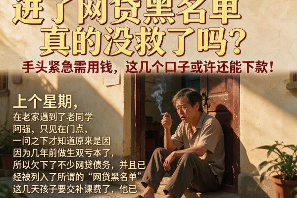 进了网贷黑名单真的没救了吗？手头紧急需用钱，这几个口子或许还能下款！