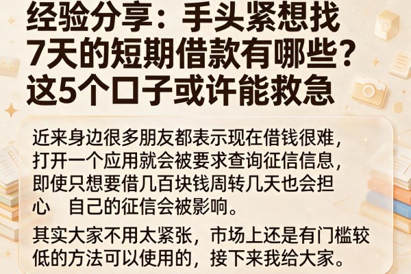 经验分享：手头紧想找7天的短期借款有哪些？这5个口子或许能救急