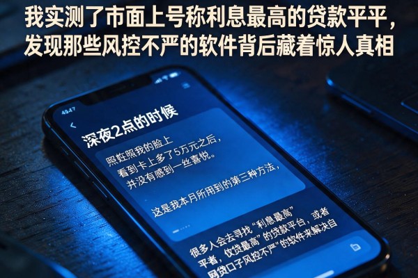 我实测了市面上号称利息最高的贷款平台，发现那些风控不严的软件背后藏着惊人真相
