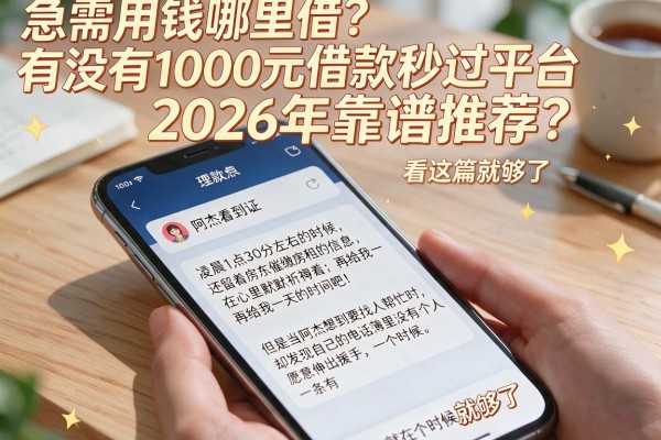 急需用钱哪里借?有没有1000元借款秒过平台2026年靠谱推荐?看这篇就够了