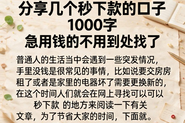 分享几个秒下款的口子1000字，急用钱的不用到处找了