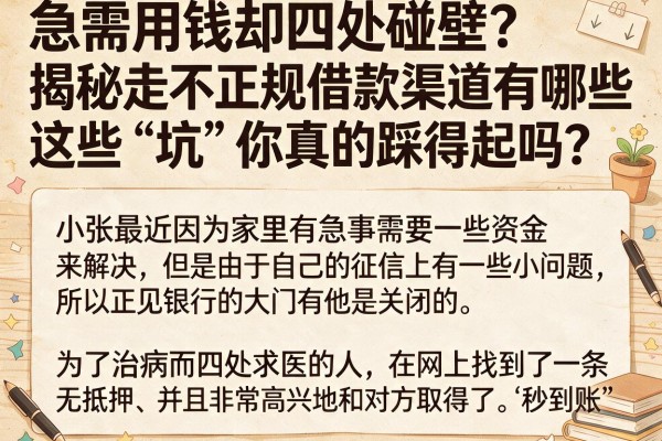 急需用钱却四处碰壁？揭秘走不正规借款渠道有哪些，这些“坑”你真的踩得起吗？